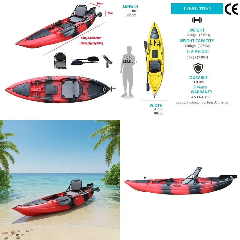 Fishing Kayak Seat - Kajak wędkarski jednoosobowy 3m (10 stóp)