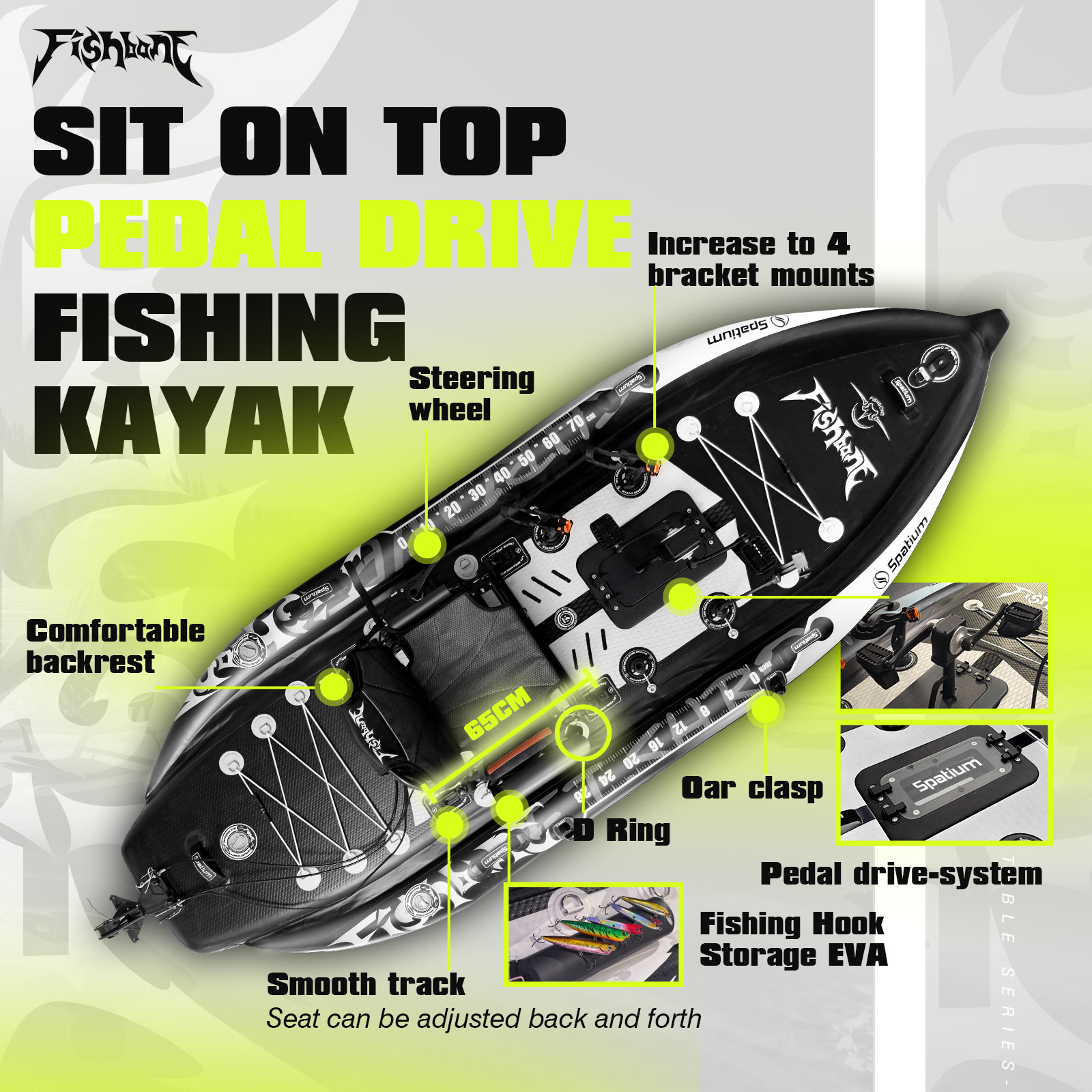 Kajak wędkarski Spatium z napę – Fishing Kayak Pedal Drive recenzja i cena